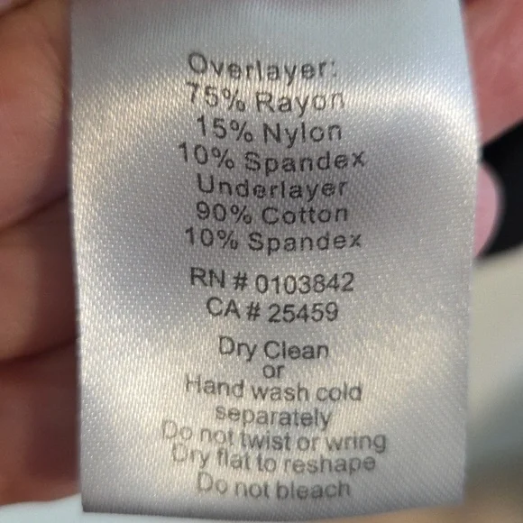 SOLD John + Jenn mesh overlay navy fit and flare dress Sz S - Picture 10 of 10